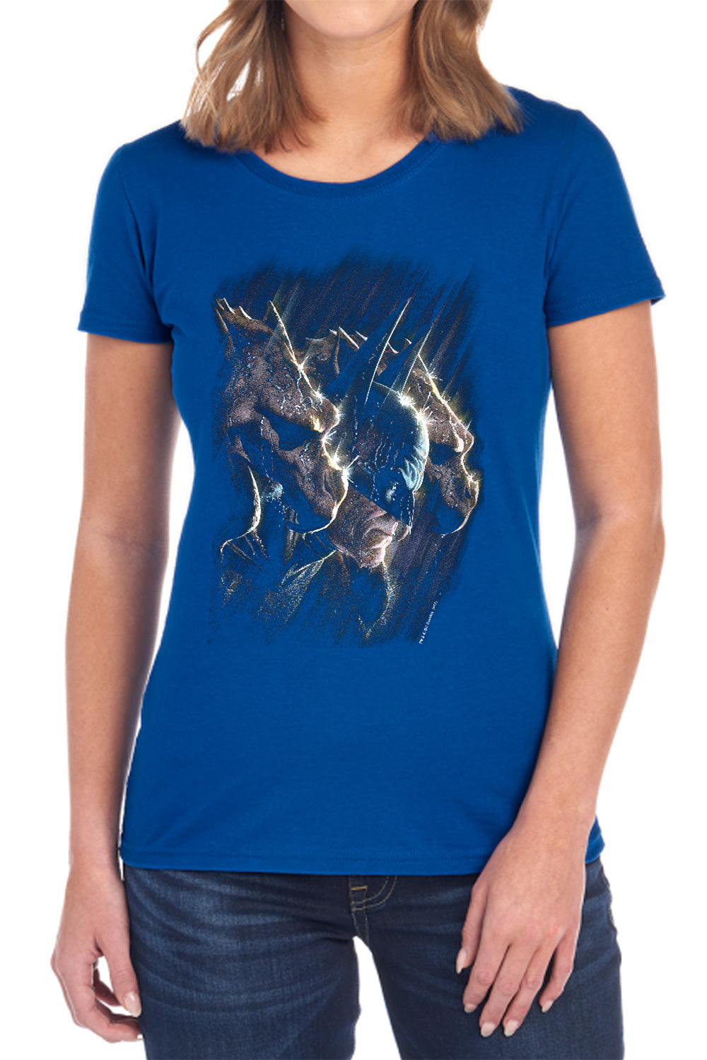 AN OFFCIALLY LICENSED BATMAN GARGOYLES WOMEN'S REGULAR FIT T-SHIRT BLACK