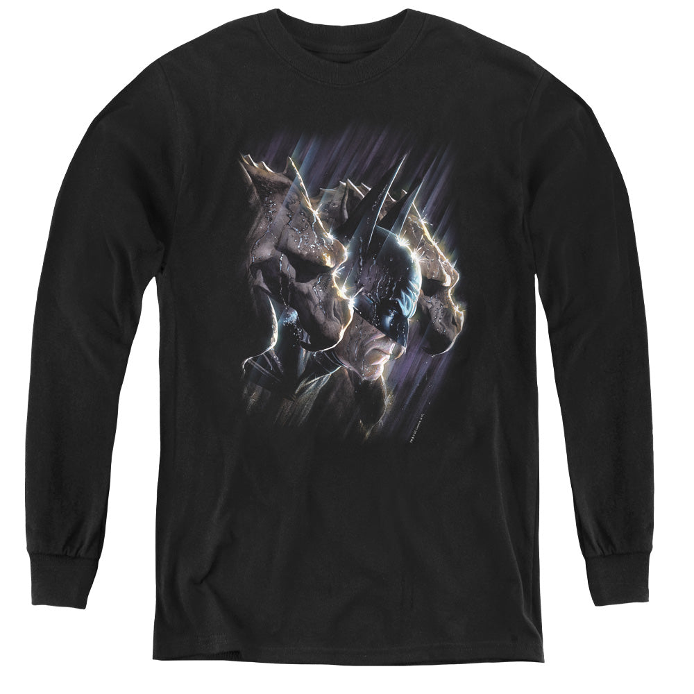 AN OFFCIALLY LICENSED BATMAN GARGOYLES YOUTH LONG SLEEVE T-SHIRT BLACK