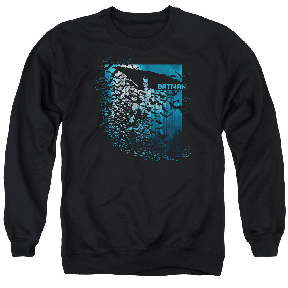 AN OFFCIALLY LICENSED BATMAN BAT AMONG BATS ADULT UNISEX CREWNECK SWEATSHIRT BLACK