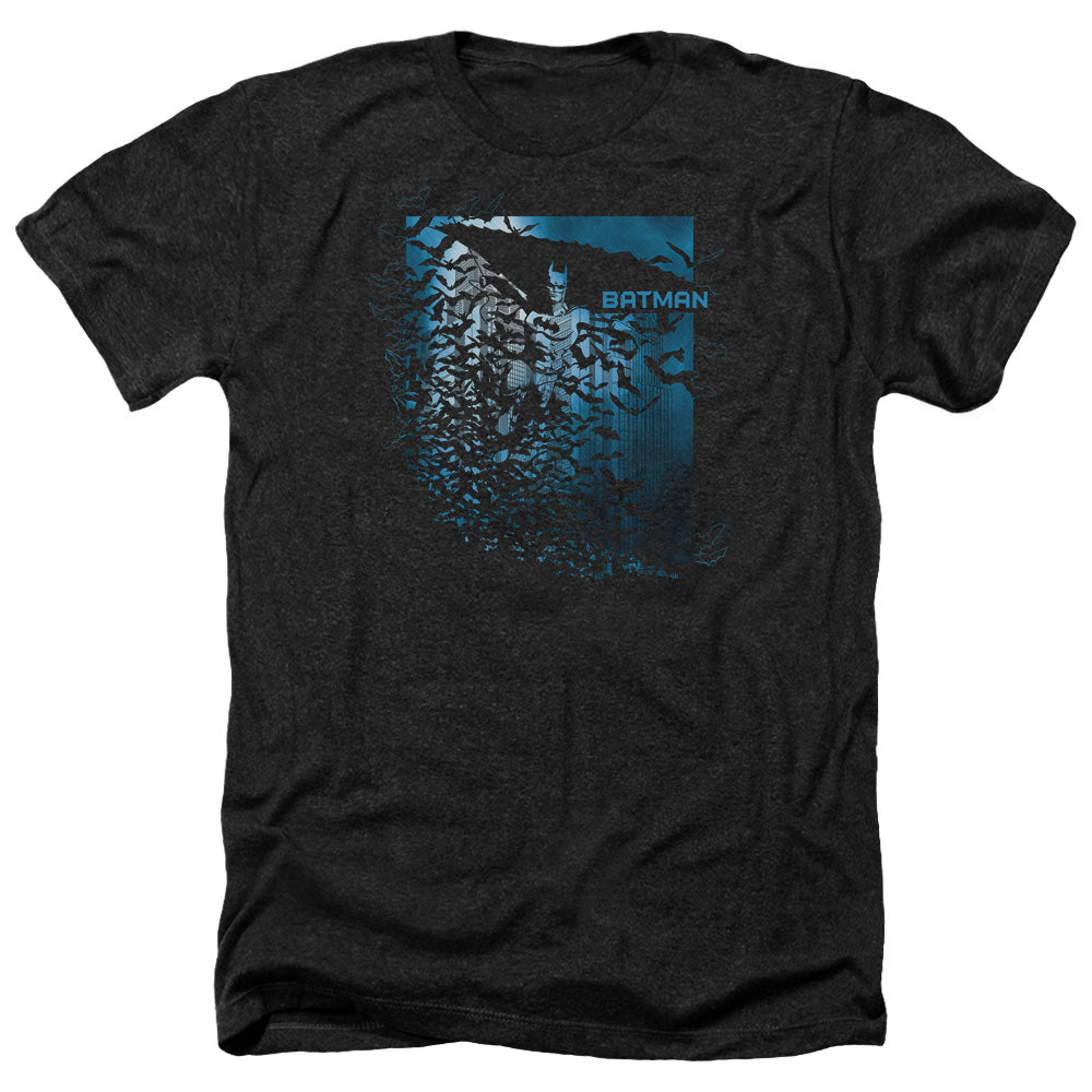 AN OFFCIALLY LICENSED BATMAN BAT AMONG BATS MEN'S HEATHER T-SHIRT CHARCOAL