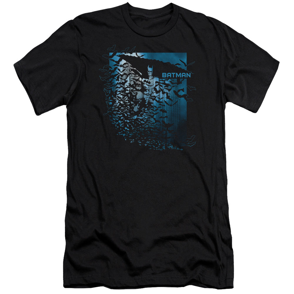 AN OFFCIALLY LICENSED BATMAN BAT AMONG BATS MEN'S PREMIUM SLIM FIT T-SHIRT BLACK
