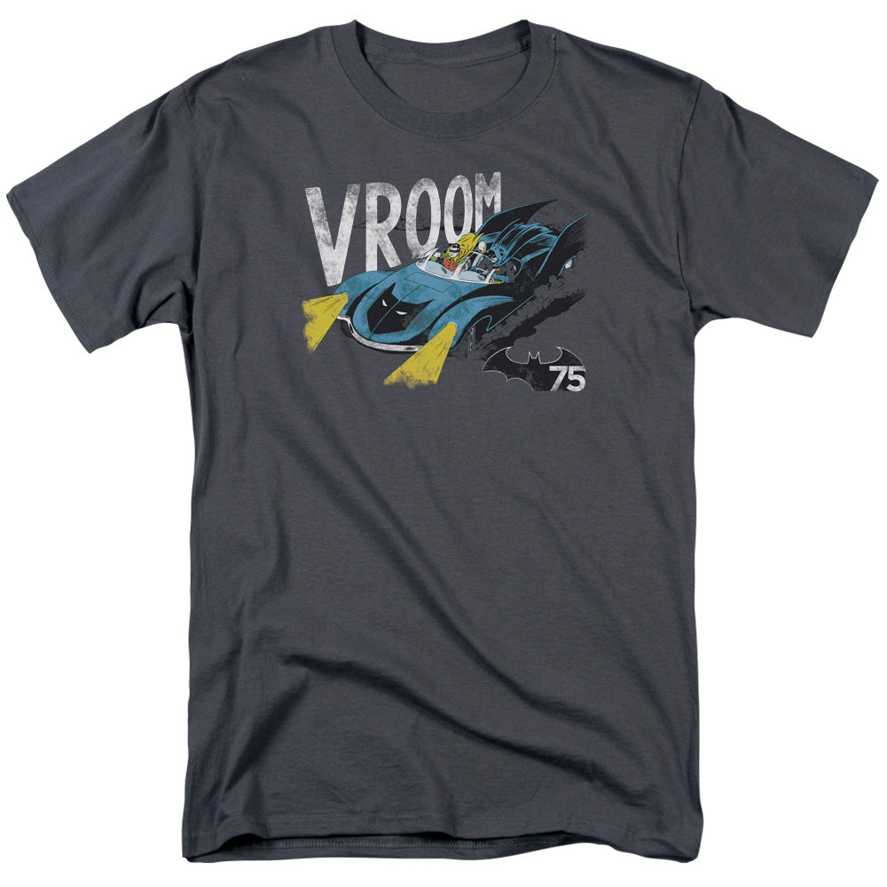 AN OFFCIALLY LICENSED BATMAN VROOM MEN'S REGULAR FIT T-SHIRT CHARCOAL