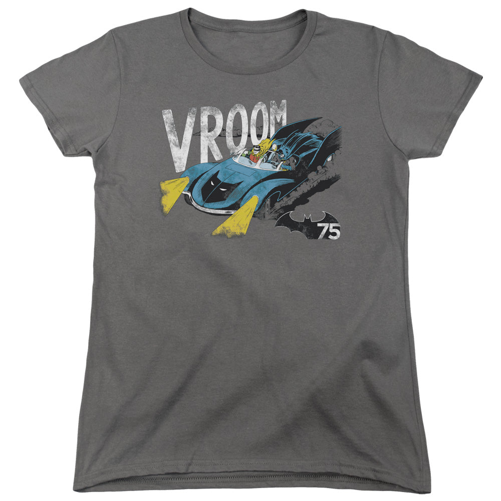 AN OFFCIALLY LICENSED BATMAN VROOM WOMEN'S REGULAR FIT T-SHIRT CHARCOAL