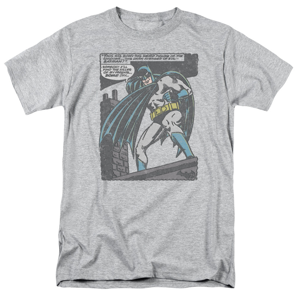 AN OFFCIALLY LICENSED BATMAN BAT ORIGINS MEN'S REGULAR FIT T-SHIRT ATHLETIC HEATHER