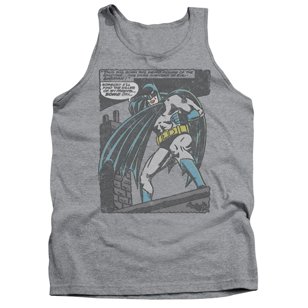 AN OFFCIALLY LICENSED BATMAN BAT ORIGINS ADULT UNISEX TANK TOP ATHLETIC HEATHER