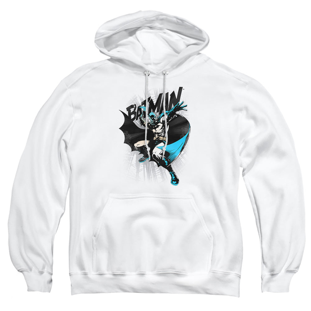 AN OFFCIALLY LICENSED BATMAN BATARANG THROW ADULT UNISEX PULLOVER HOODIE WHITE