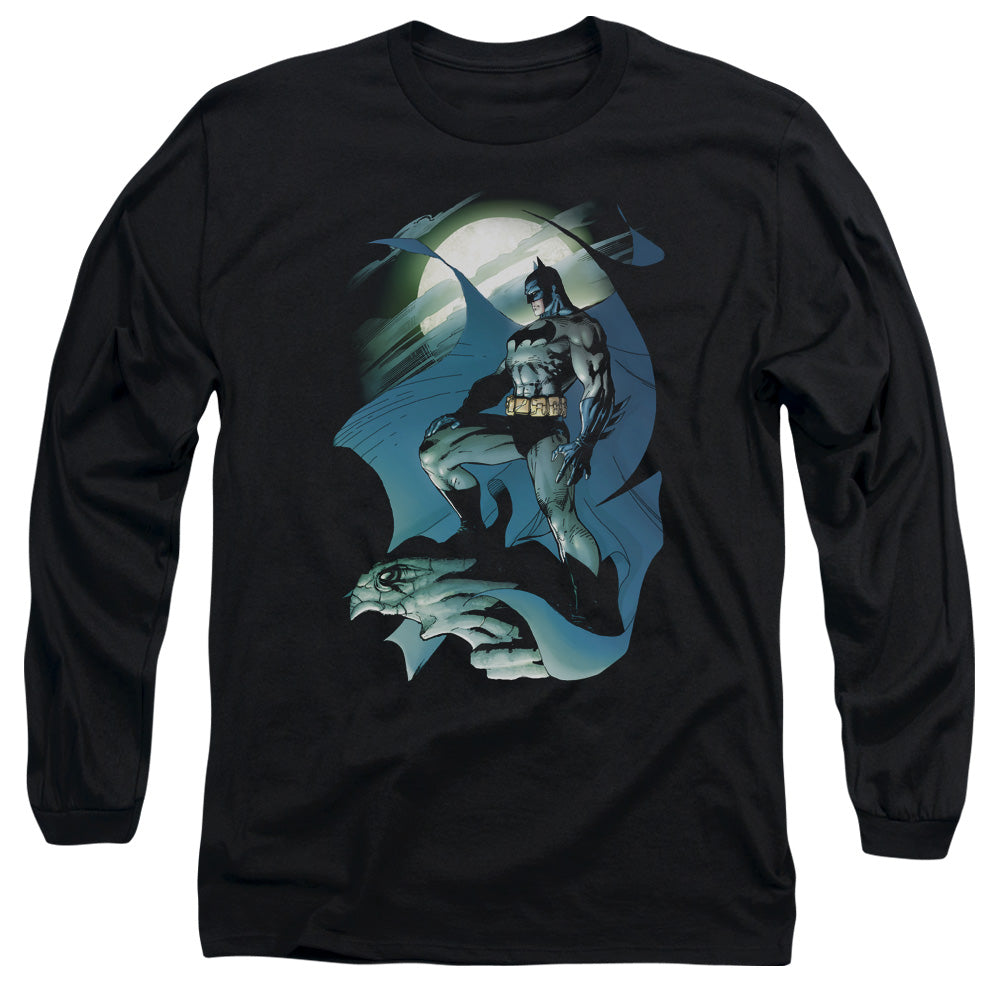 AN OFFCIALLY LICENSED BATMAN GLOW OF THE MOON MEN'S LONG SLEEVE T-SHIRT BLACK