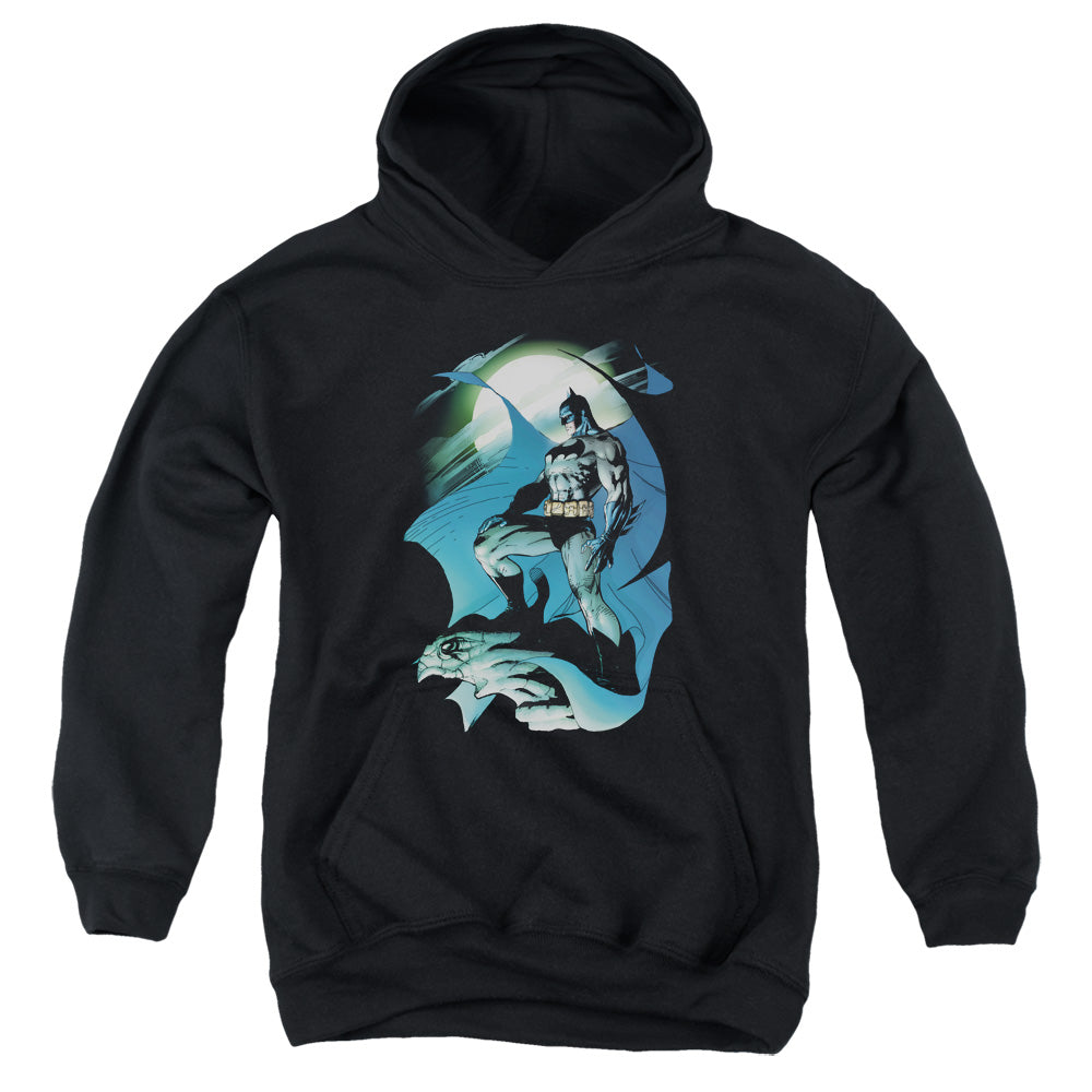 AN OFFCIALLY LICENSED BATMAN GLOW OF THE MOON YOUTH HOODIE BLACK