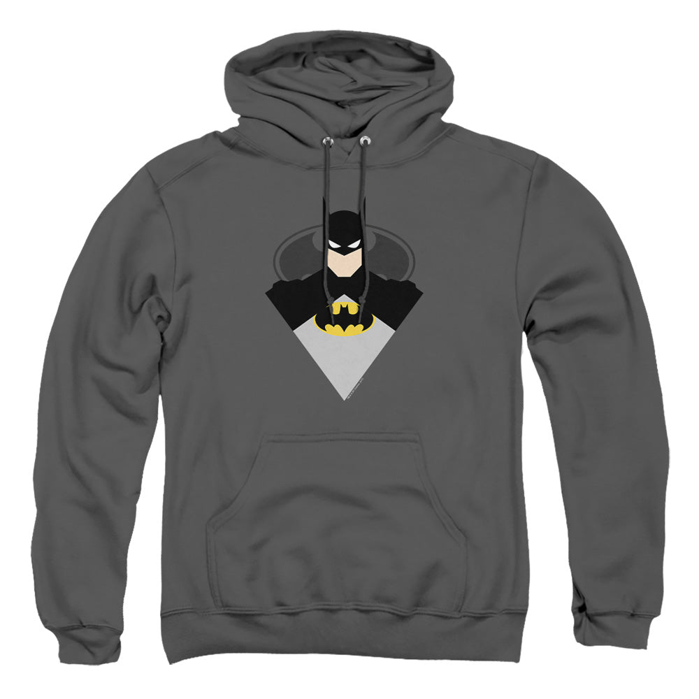 AN OFFCIALLY LICENSED BATMAN SIMPLE BAT ADULT UNISEX PULLOVER HOODIE CHARCOAL