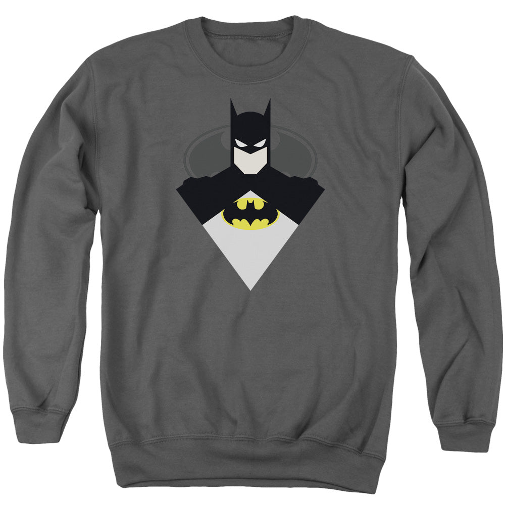 AN OFFCIALLY LICENSED BATMAN SIMPLE BAT ADULT UNISEX CREWNECK SWEATSHIRT CHARCOAL