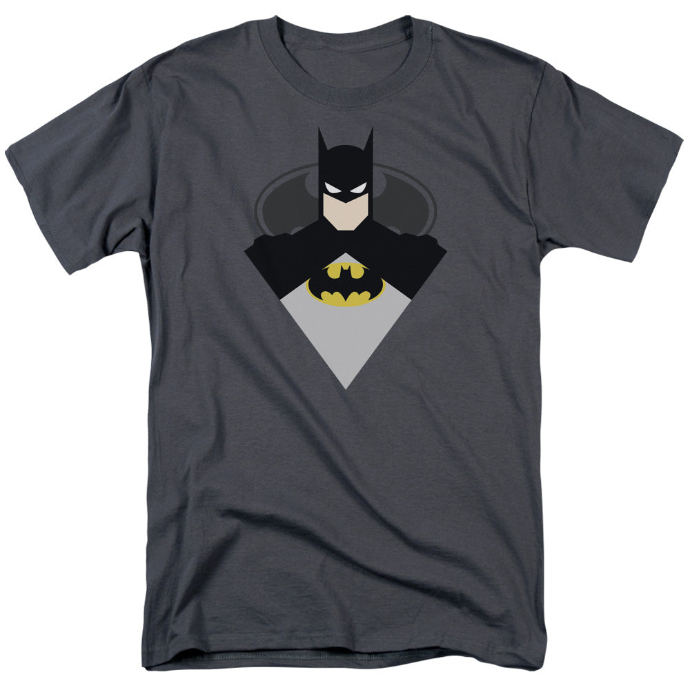 AN OFFCIALLY LICENSED BATMAN SIMPLE BAT MEN'S REGULAR FIT T-SHIRT CHARCOAL