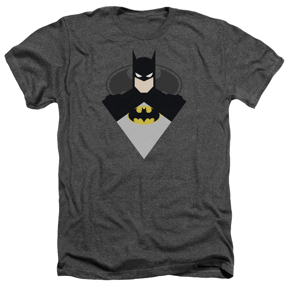 AN OFFCIALLY LICENSED BATMAN SIMPLE BAT MEN'S HEATHER T-SHIRT CHARCOAL