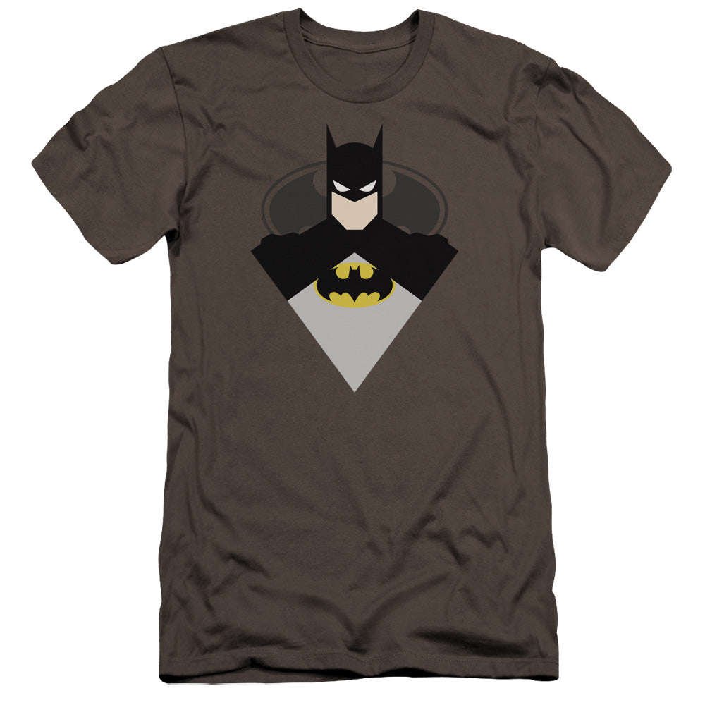 AN OFFCIALLY LICENSED BATMAN SIMPLE BAT MEN'S PREMIUM SLIM FIT T-SHIRT CHARCOAL