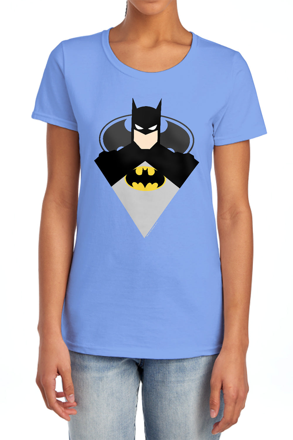 AN OFFCIALLY LICENSED BATMAN SIMPLE BAT WOMEN'S REGULAR FIT T-SHIRT CHARCOAL