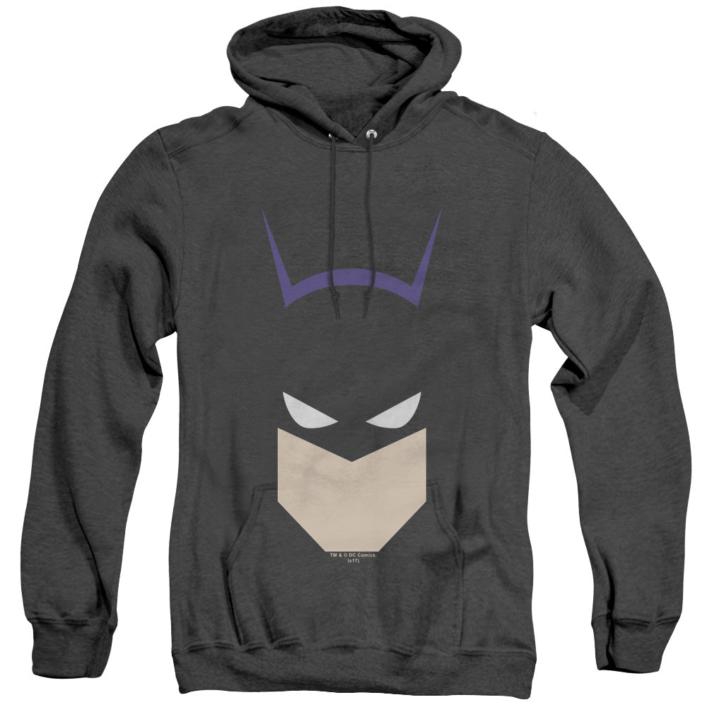 AN OFFCIALLY LICENSED BATMAN BAT HEAD ADULT UNISEX HEATHER PULLOVER HOODIE BLACK