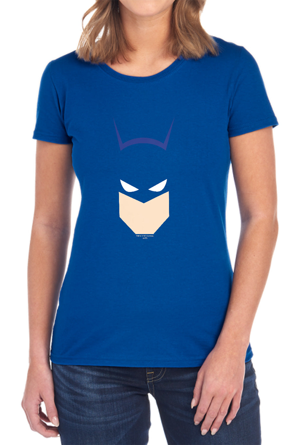 AN OFFCIALLY LICENSED BATMAN BAT HEAD WOMEN'S REGULAR FIT T-SHIRT BLACK