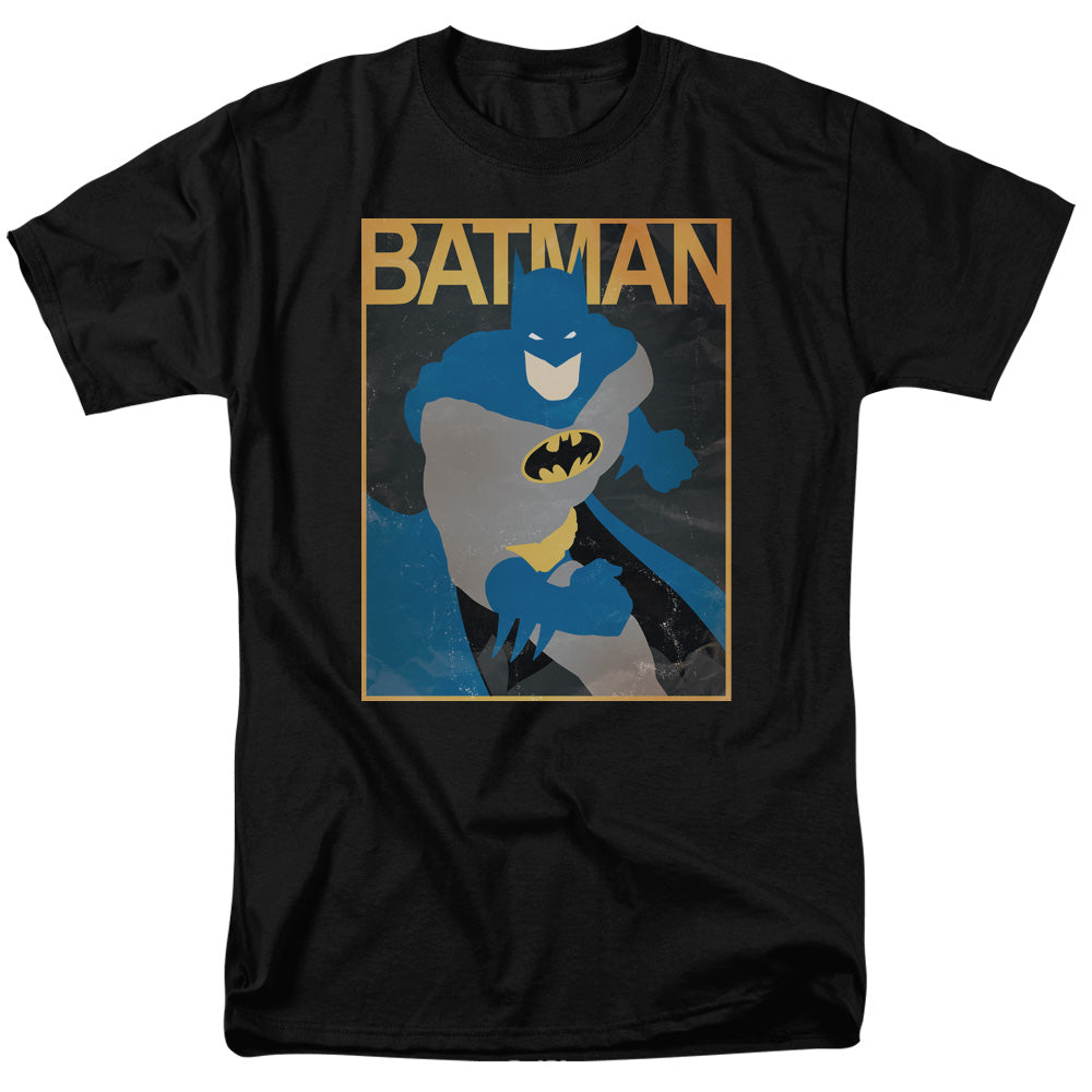 AN OFFCIALLY LICENSED BATMAN SIMPLE BM POSTER MEN'S REGULAR FIT T-SHIRT BLACK