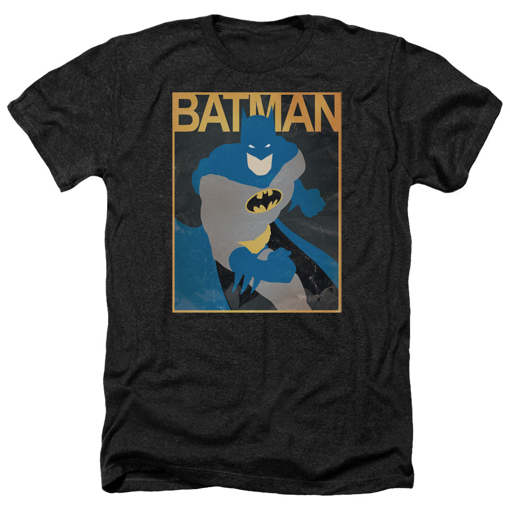 AN OFFCIALLY LICENSED BATMAN SIMPLE BM POSTER MEN'S HEATHER T-SHIRT CHARCOAL