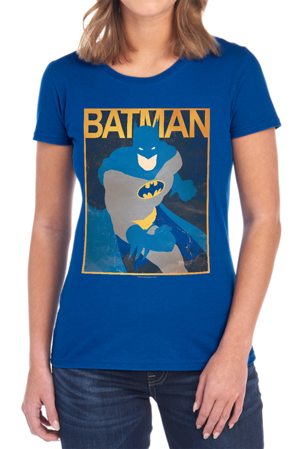 AN OFFCIALLY LICENSED BATMAN SIMPLE BM POSTER WOMEN'S REGULAR FIT T-SHIRT BLACK