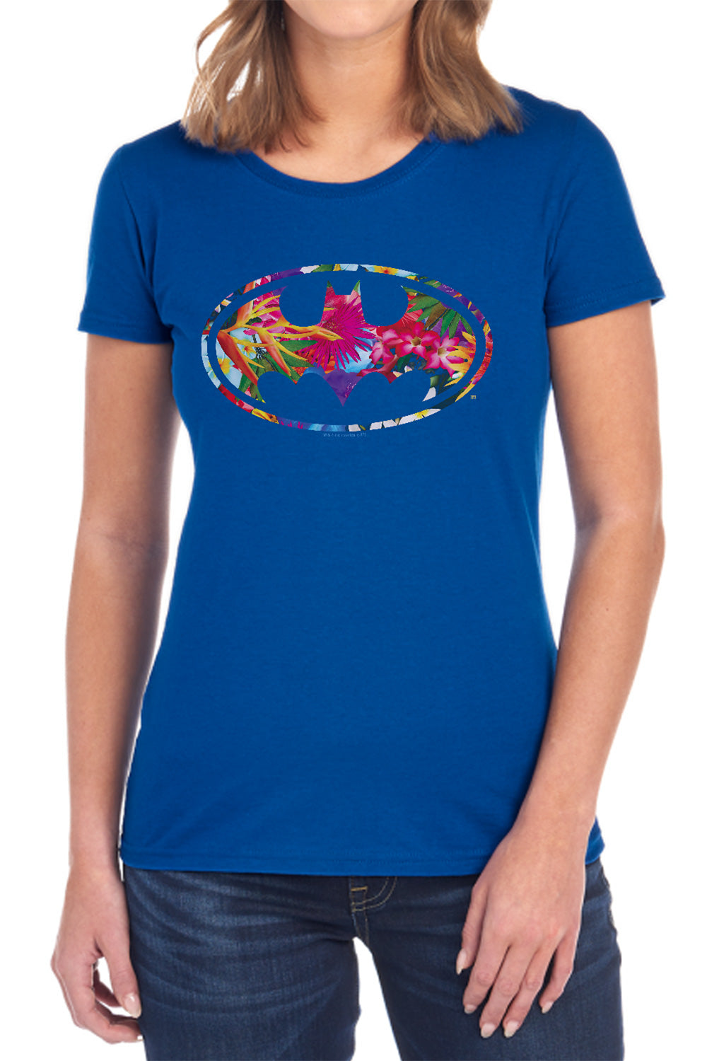 AN OFFCIALLY LICENSED BATMAN HAWAIIAN SHIELD WOMEN'S REGULAR FIT T-SHIRT BLACK