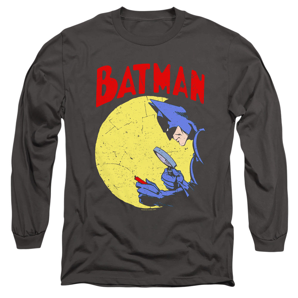 AN OFFCIALLY LICENSED BATMAN DETECTIVE 75 MEN'S LONG SLEEVE T-SHIRT CHARCOAL