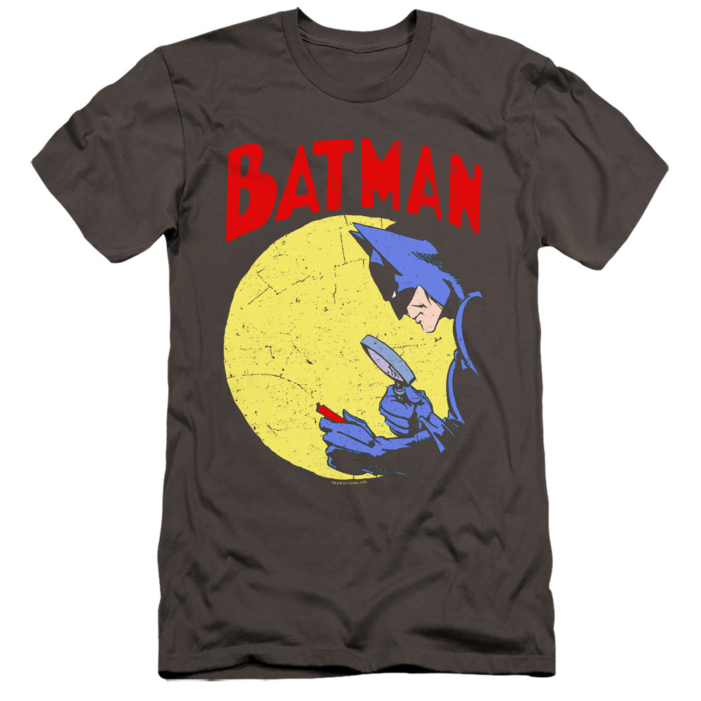 AN OFFCIALLY LICENSED BATMAN DETECTIVE 75 MEN'S PREMIUM SLIM FIT T-SHIRT CHARCOAL