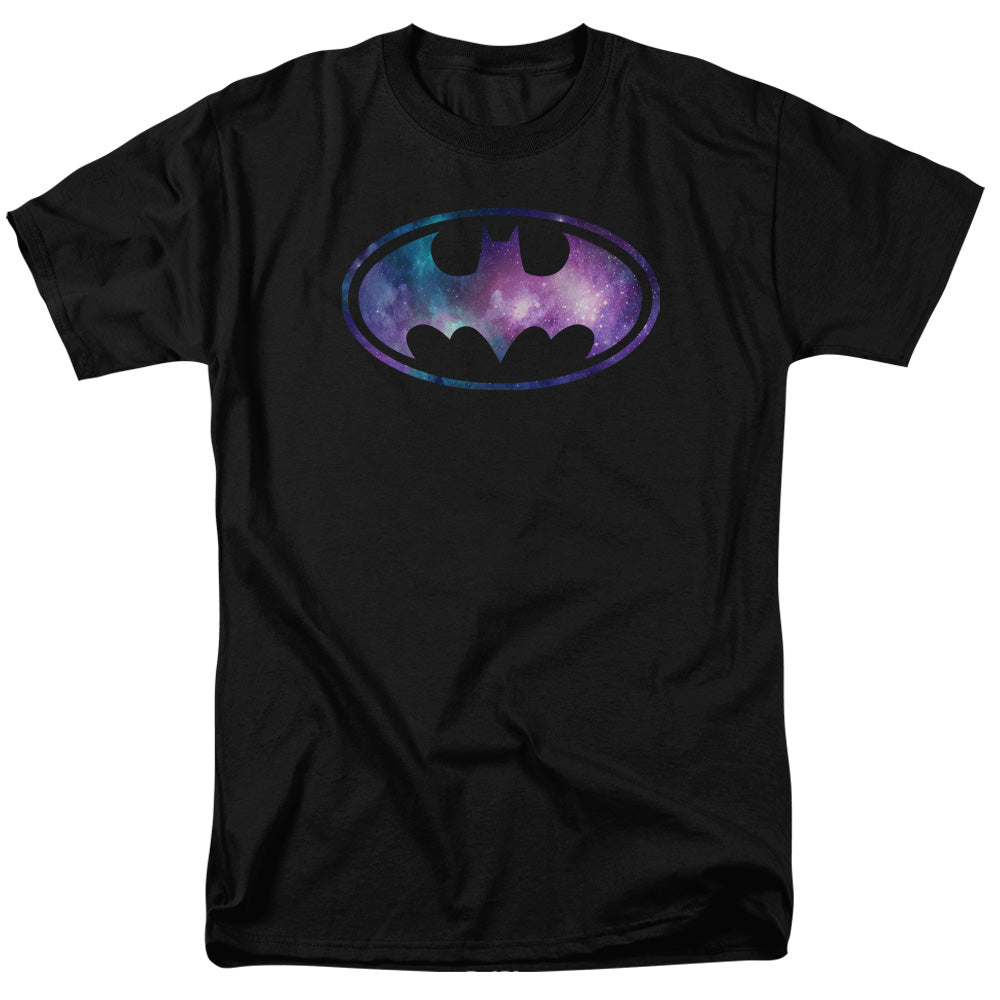 AN OFFCIALLY LICENSED BATMAN GALAXY SIGNAL MEN'S REGULAR FIT T-SHIRT BLACK