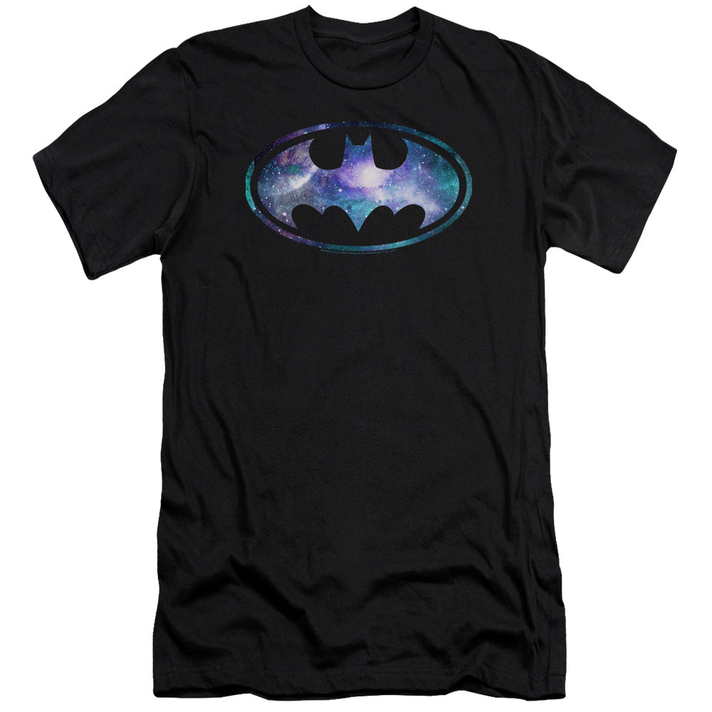 AN OFFCIALLY LICENSED BATMAN GALAXY 2 SIGNAL MEN'S PREMIUM SLIM FIT T-SHIRT BLACK