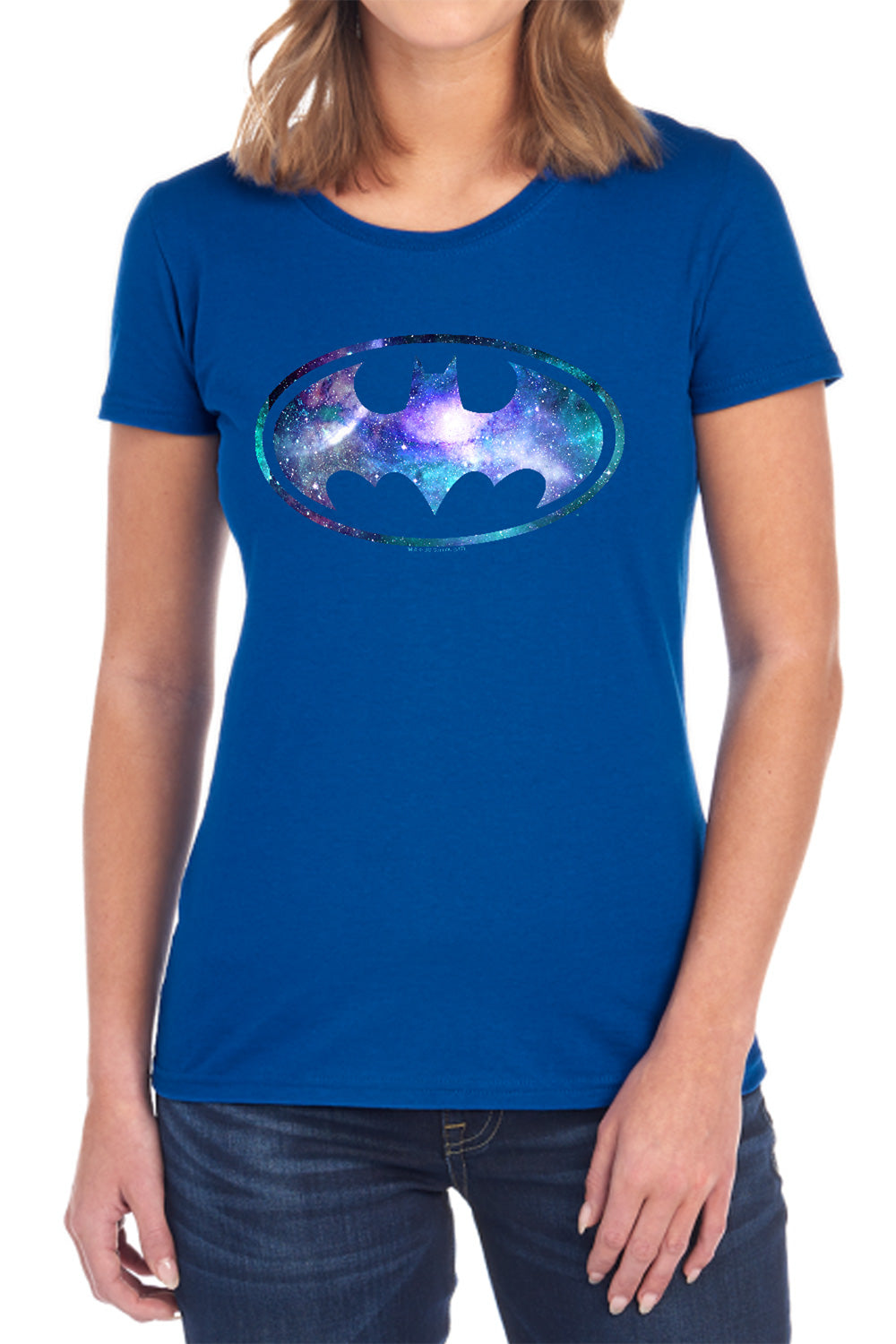 AN OFFCIALLY LICENSED BATMAN GALAXY 2 SIGNAL WOMEN'S REGULAR FIT T-SHIRT BLACK