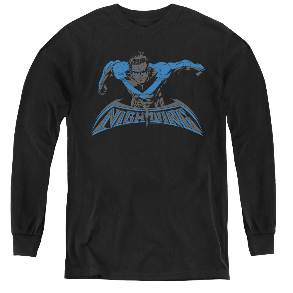AN OFFCIALLY LICENSED BATMAN WING OF THE NIGHT YOUTH LONG SLEEVE T-SHIRT BLACK