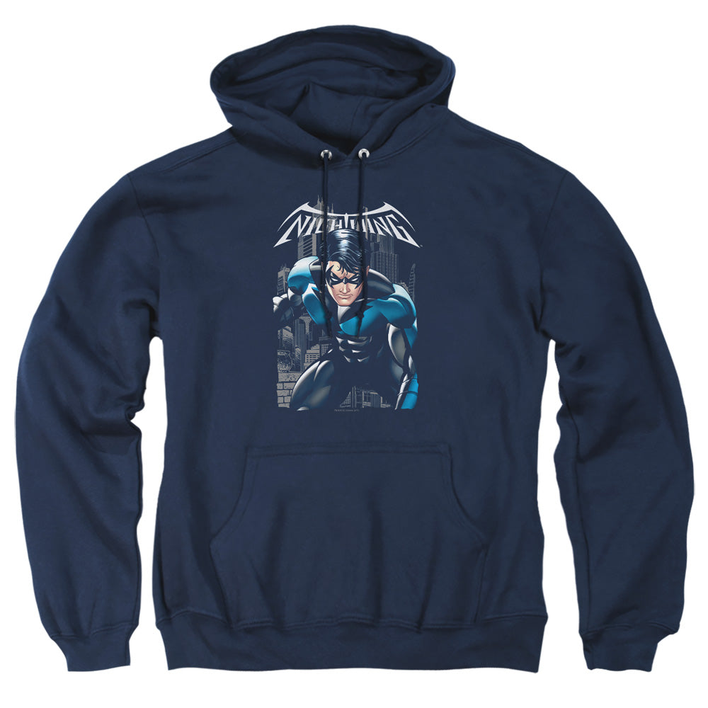 AN OFFCIALLY LICENSED BATMAN A LEGACY ADULT UNISEX PULLOVER HOODIE NAVY