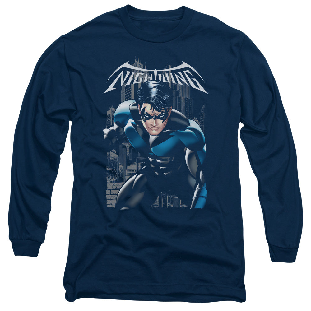 AN OFFCIALLY LICENSED BATMAN A LEGACY MEN'S LONG SLEEVE T-SHIRT NAVY