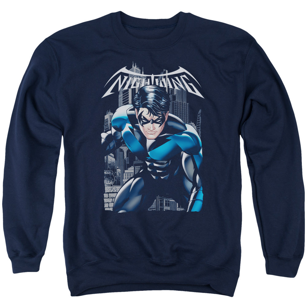 AN OFFCIALLY LICENSED BATMAN A LEGACY ADULT UNISEX CREWNECK SWEATSHIRT NAVY
