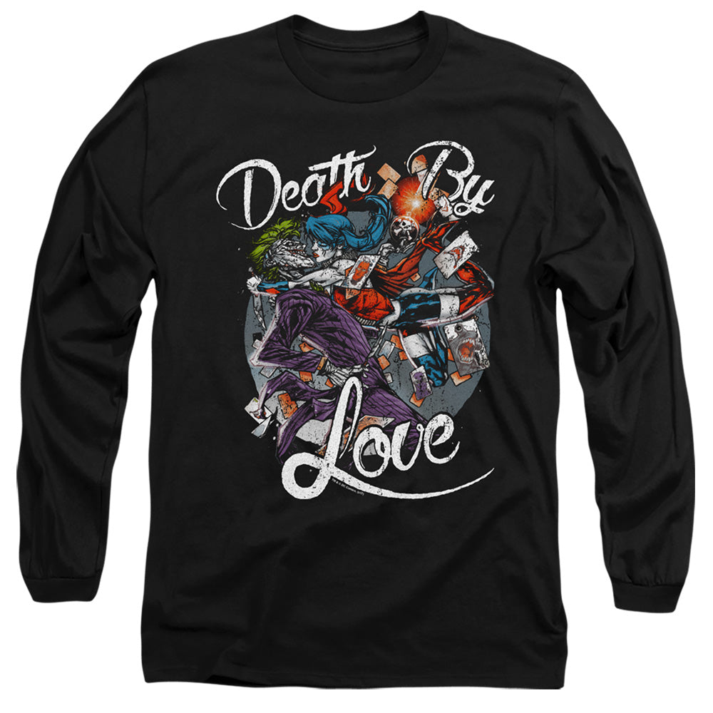 AN OFFCIALLY LICENSED BATMAN DEATH BY LOVE MEN'S LONG SLEEVE T-SHIRT BLACK