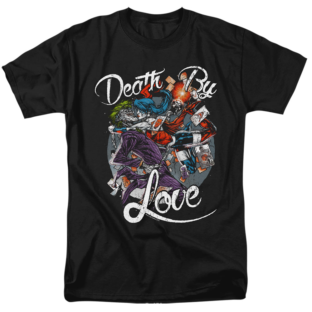 AN OFFCIALLY LICENSED BATMAN DEATH BY LOVE MEN'S REGULAR FIT T-SHIRT BLACK