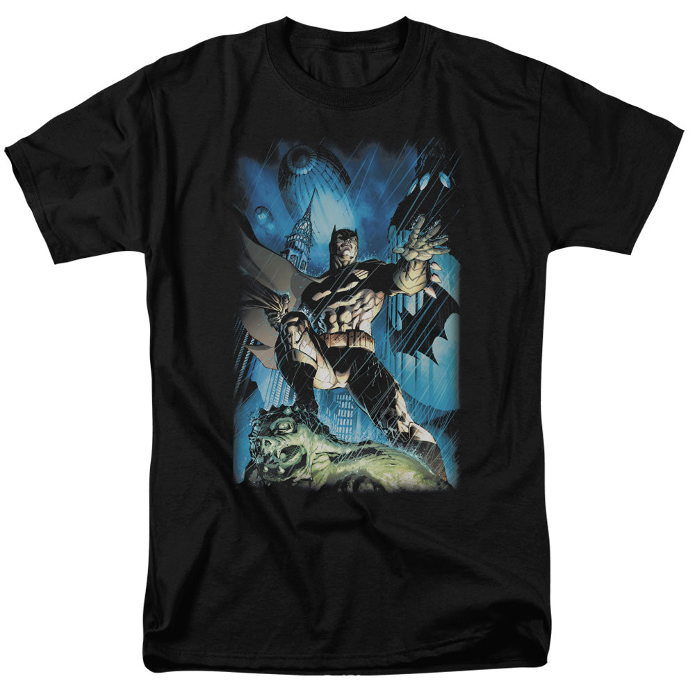 AN OFFCIALLY LICENSED BATMAN STORMY DARK KNIGHT MEN'S REGULAR FIT T-SHIRT BLACK