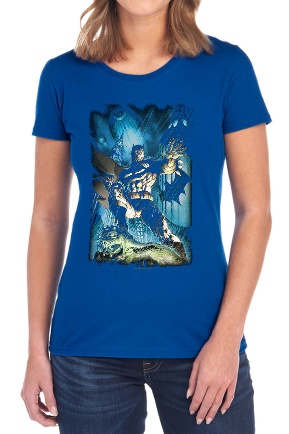 AN OFFCIALLY LICENSED BATMAN STORMY DARK KNIGHT WOMEN'S REGULAR FIT T-SHIRT BLACK