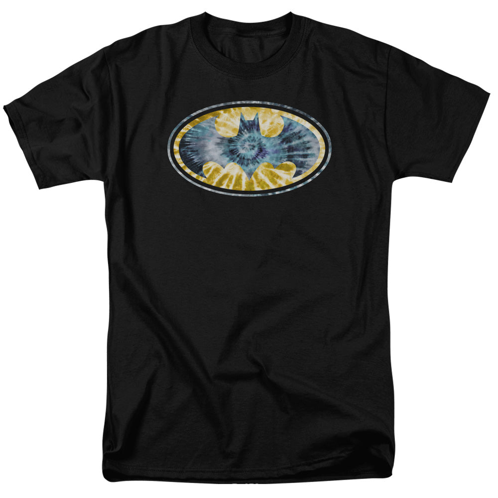 AN OFFCIALLY LICENSED BATMAN TIE DYE 3 MEN'S REGULAR FIT T-SHIRT BLACK