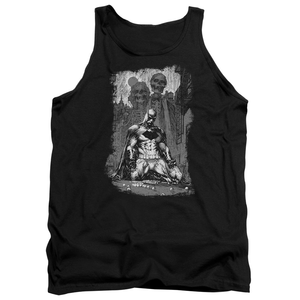 AN OFFCIALLY LICENSED BATMAN SKETCHY SHADOWS ADULT UNISEX TANK TOP BLACK