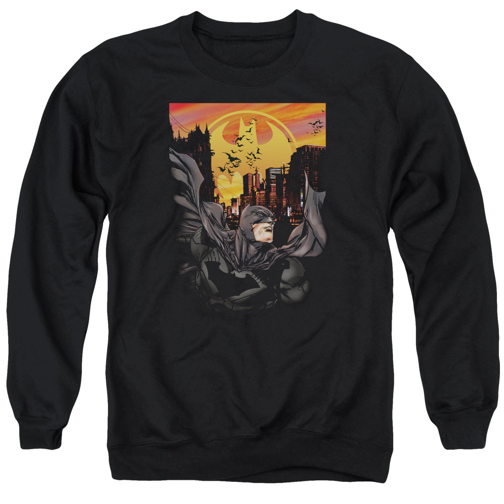 AN OFFCIALLY LICENSED BATMAN ALWAYS ON CALL ADULT UNISEX CREWNECK SWEATSHIRT BLACK