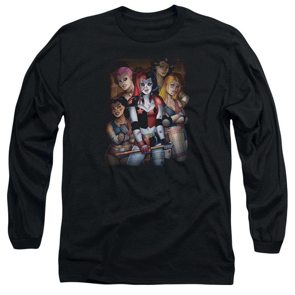AN OFFCIALLY LICENSED BATMAN BAD GIRLS MEN'S LONG SLEEVE T-SHIRT BLACK