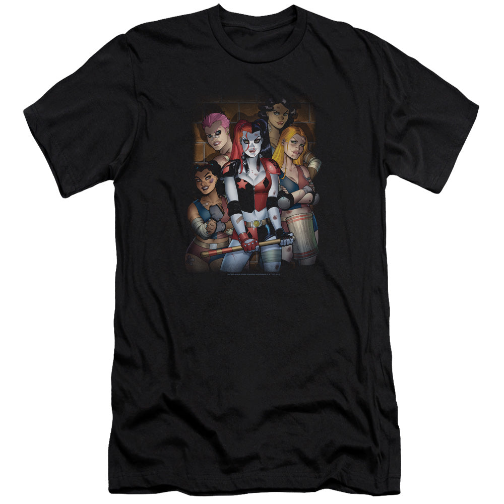 AN OFFCIALLY LICENSED BATMAN BAD GIRLS MEN'S PREMIUM SLIM FIT T-SHIRT BLACK