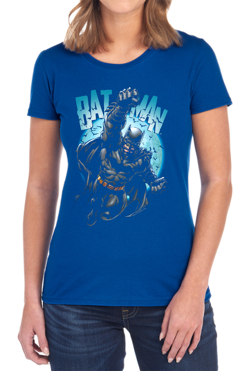AN OFFCIALLY LICENSED BATMAN MOON KNIGHT WOMEN'S REGULAR FIT T-SHIRT BLACK
