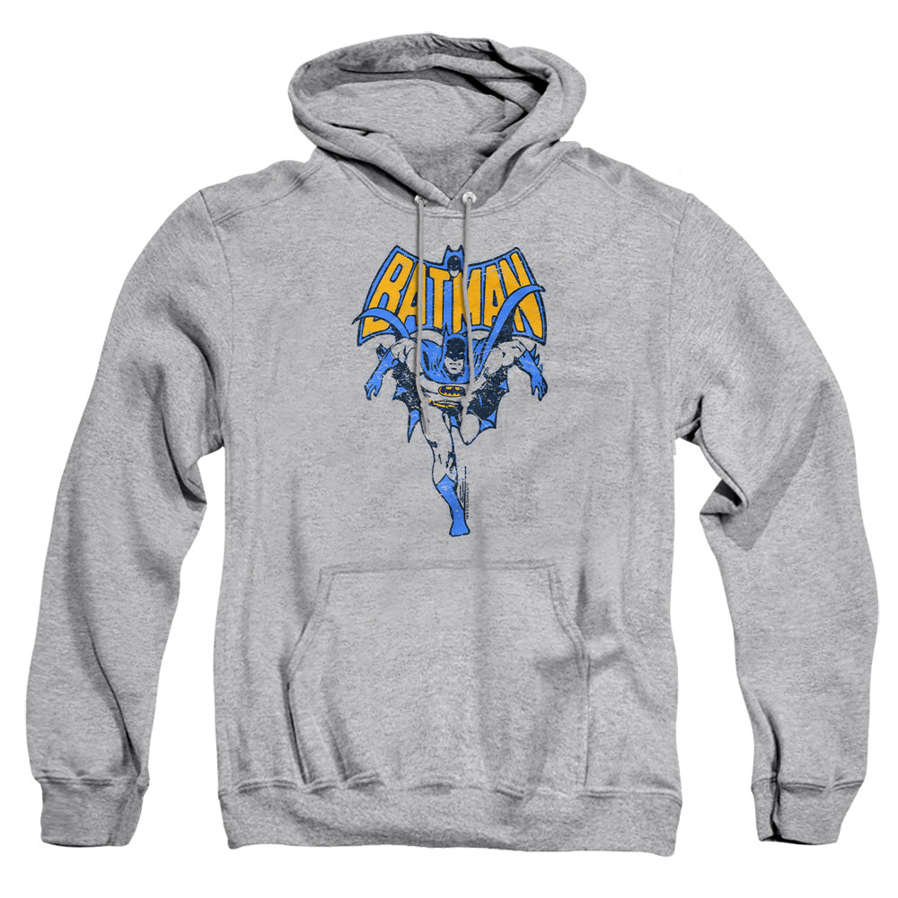 AN OFFCIALLY LICENSED BATMAN VINTAGE RUN ADULT UNISEX PULLOVER HOODIE ATHLETIC HEATHER