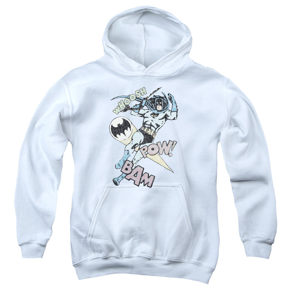 AN OFFCIALLY LICENSED BATMAN HALFTONE SWING YOUTH HOODIE WHITE