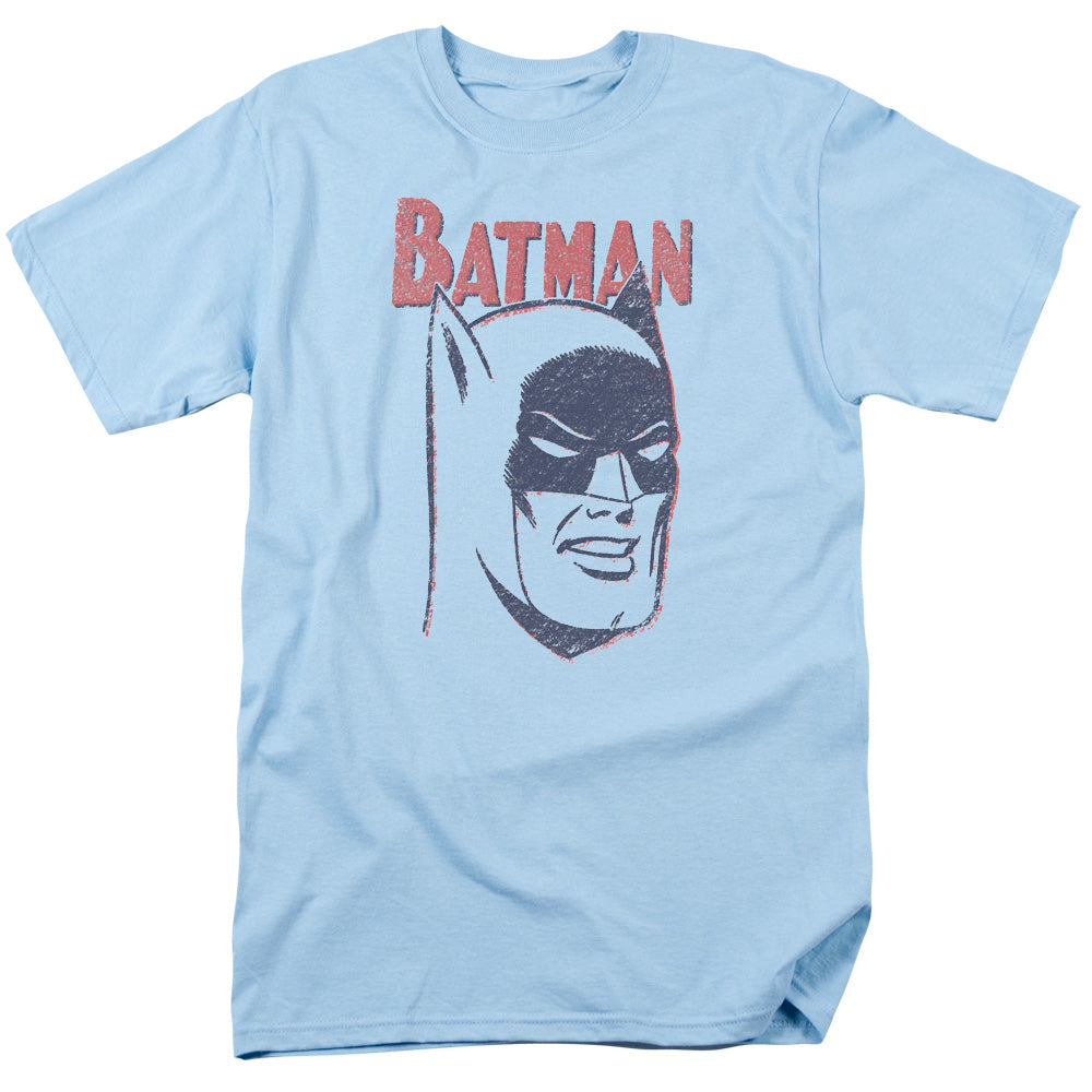 AN OFFCIALLY LICENSED BATMAN CRAYON MAN MEN'S REGULAR FIT T-SHIRT LIGHT BLUE
