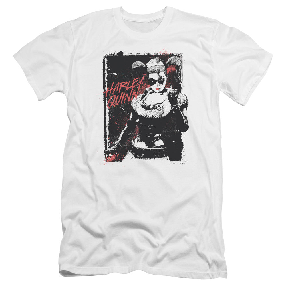 AN OFFCIALLY LICENSED BATMAN HOUSE CALL MEN'S PREMIUM SLIM FIT T-SHIRT WHITE