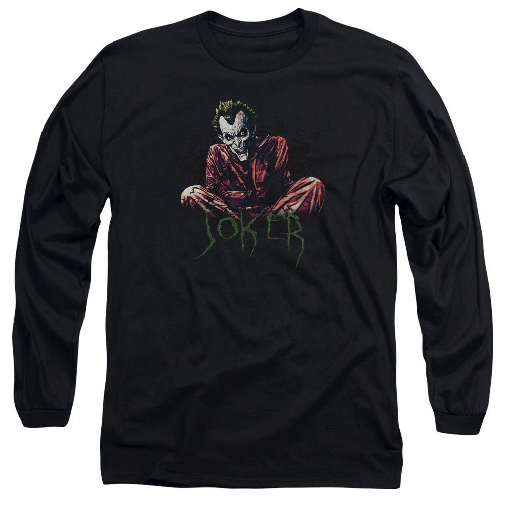 AN OFFCIALLY LICENSED BATMAN STRAIGHT JACKET MEN'S LONG SLEEVE T-SHIRT BLACK