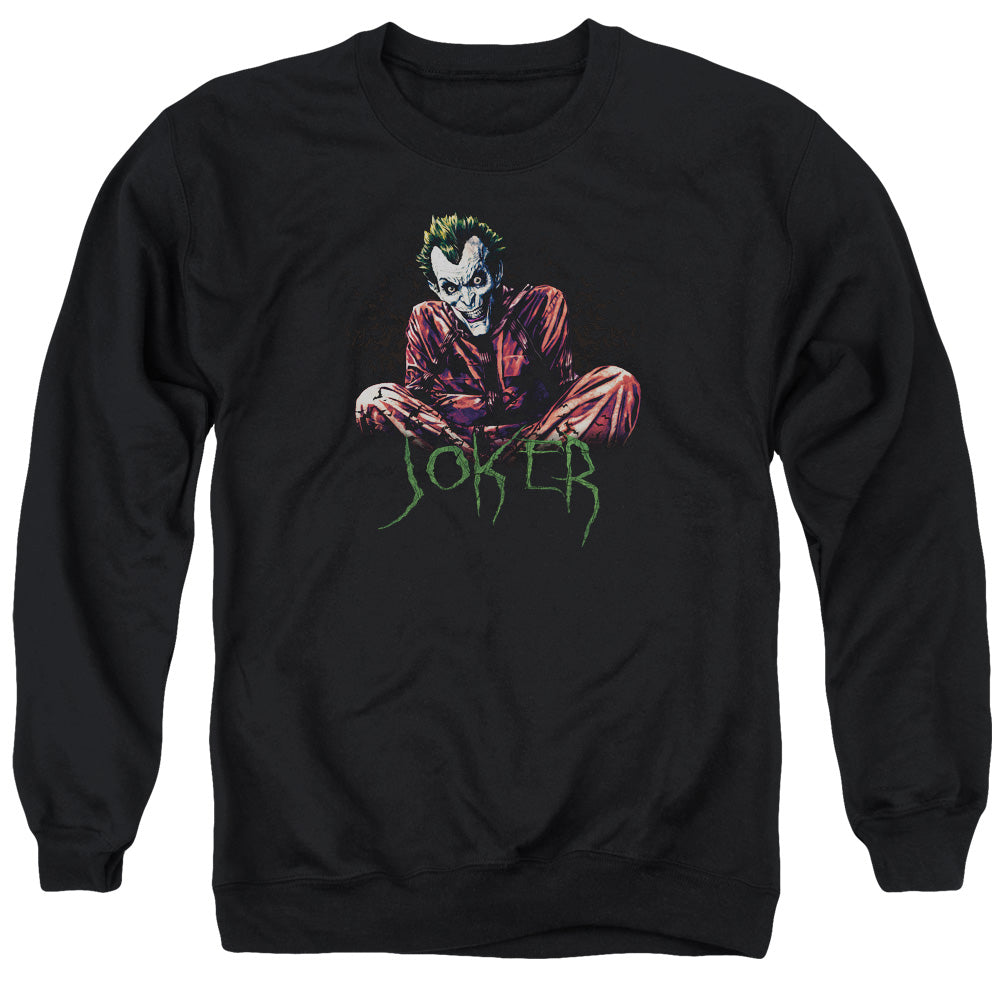 AN OFFCIALLY LICENSED BATMAN STRAIGHT JACKET ADULT UNISEX CREWNECK SWEATSHIRT BLACK