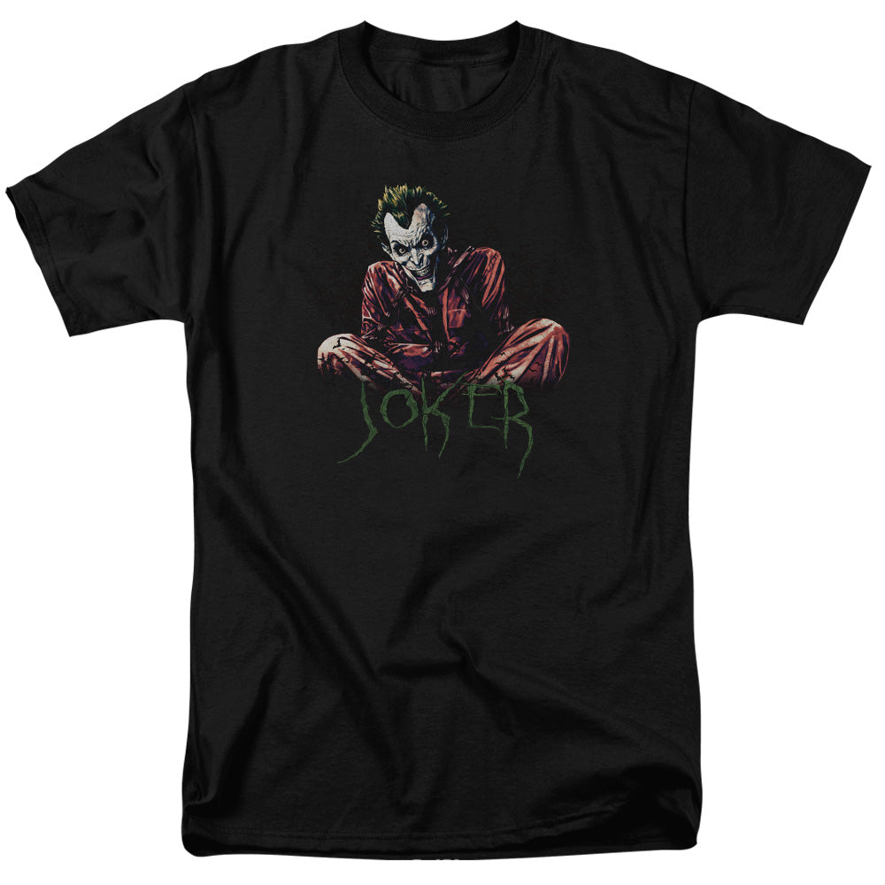 AN OFFCIALLY LICENSED BATMAN STRAIGHT JACKET MEN'S REGULAR FIT T-SHIRT BLACK